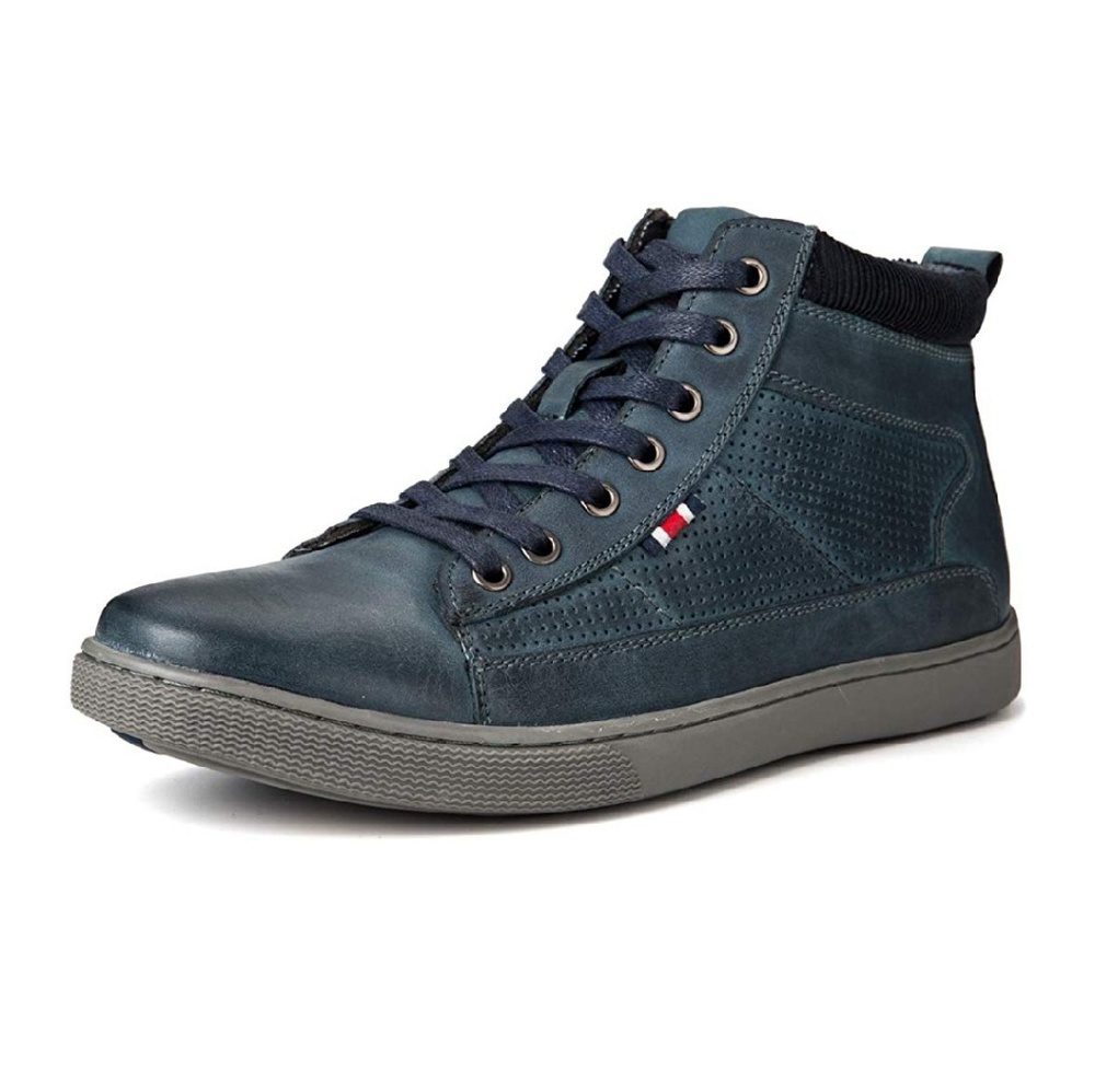Men's High Top Leather Sneaker Casual Shoes Lace-u